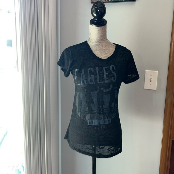 Eagles Live T-Shirt XL Womens Black "Mesh See Through". BURNOUT CONCERT TEE - Picture 1 of 7